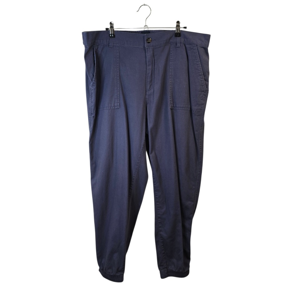 GAP Jogger Utility Pants Women XL Blue Cotton Lyocell Elastic Waist Pockets